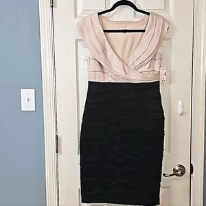 New Jones Studio V-Neck with drape Bodycon pleated details Mother of the Bride